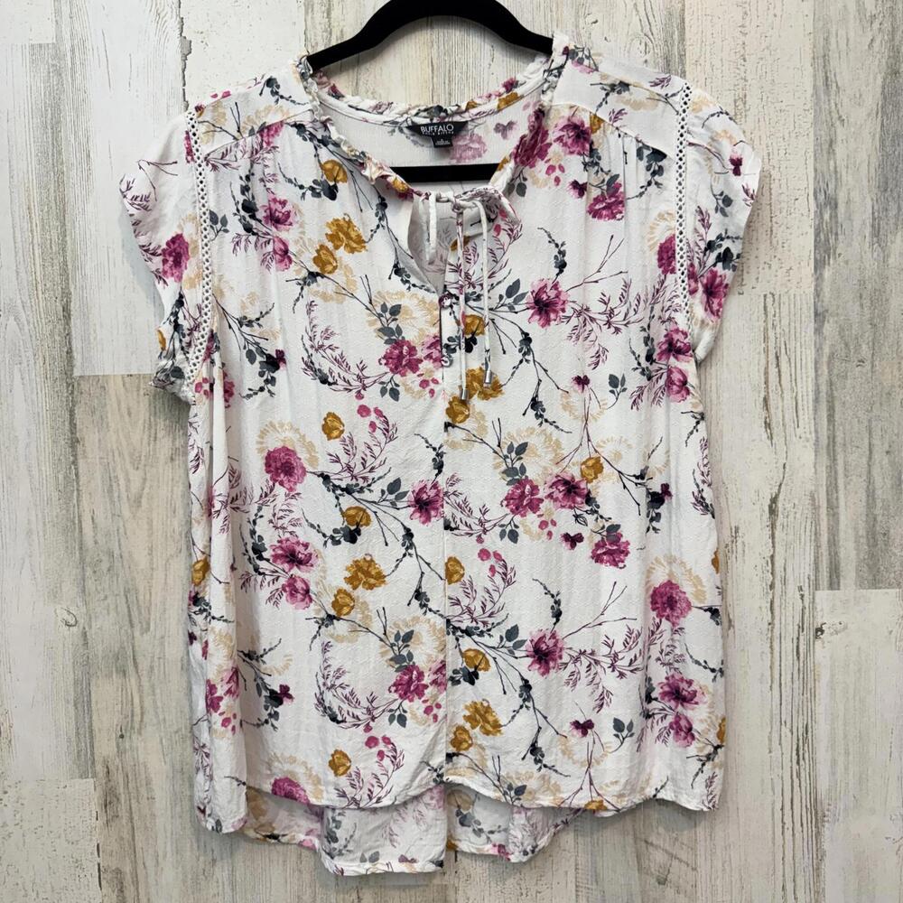 Buffalo David Bitton Women’s Small Floral Boho Tie Neck Blouse